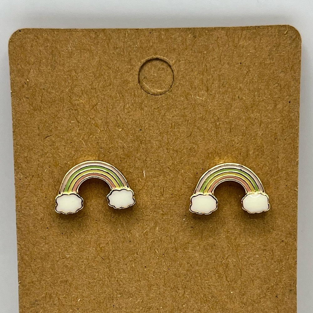 Pastel color rainbow stud earrings